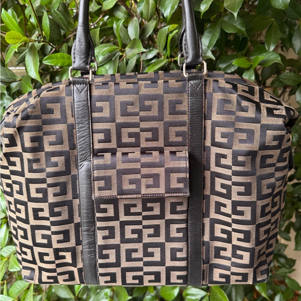 Givenchy Stylish Black And Brown Patterned Duffle… - image 1